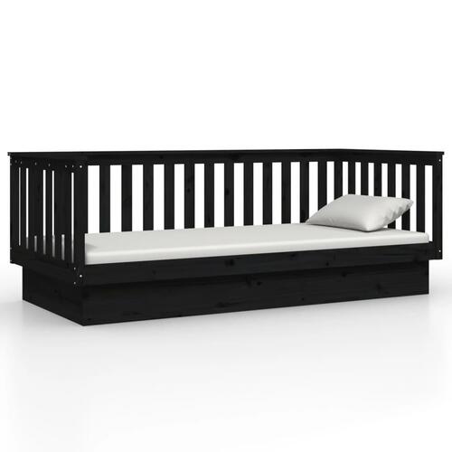 Daybed 90x200 cm massivt fyrretræ sort