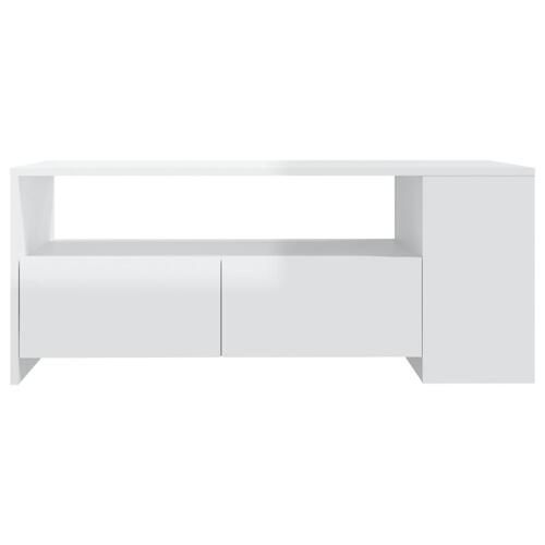 Sofabord 102x55x42 cm konstrueret træ hvid højglans