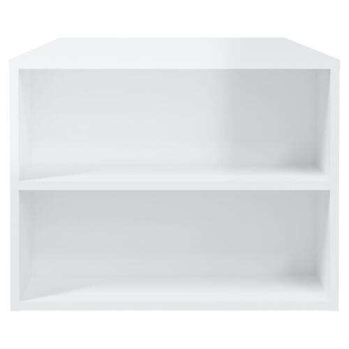Sofabord 102x55x42 cm konstrueret træ hvid højglans