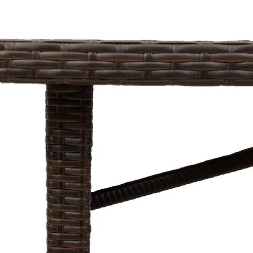 Havebord med glastop 190x80x74 cm polyrattan brun