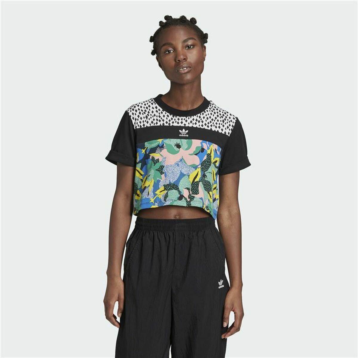 Kortærmet T-shirt til Kvinder Adidas Cropped Sort (42) 42