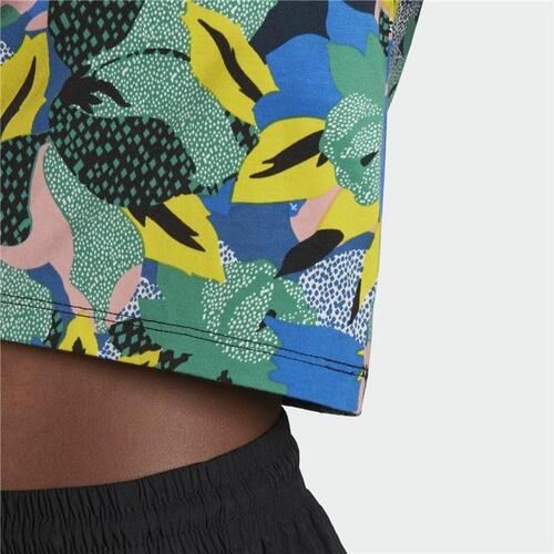 Kortærmet T-shirt til Kvinder Adidas Cropped Sort (42) 42