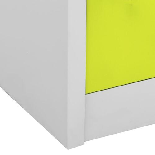 Skabe 5 stk. 90x45x92,5 cm stål lysegrå og grøn