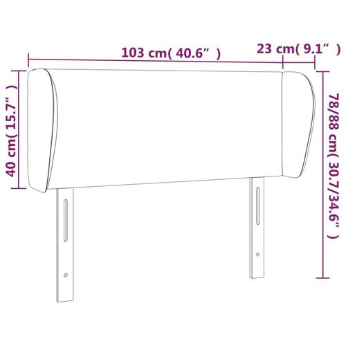Sengegavl med kanter 103x23x78/88 cm stof sort