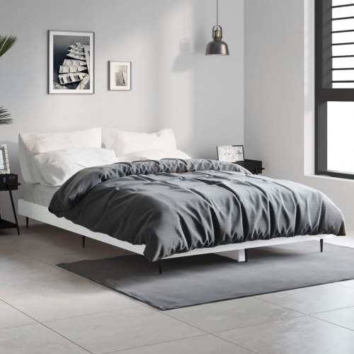 Sengestel 120×190 cm i konstrueret træ - hvid
