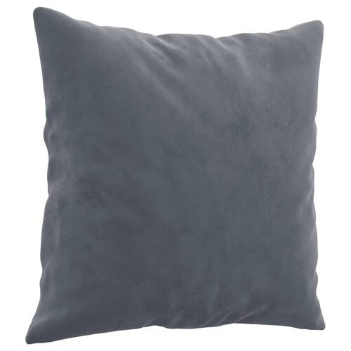 3 personers sofa med puder velour mørkegrå
