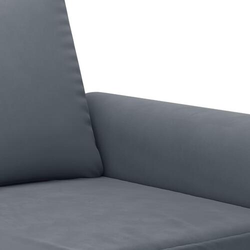 3 personers sofa med puder velour mørkegrå