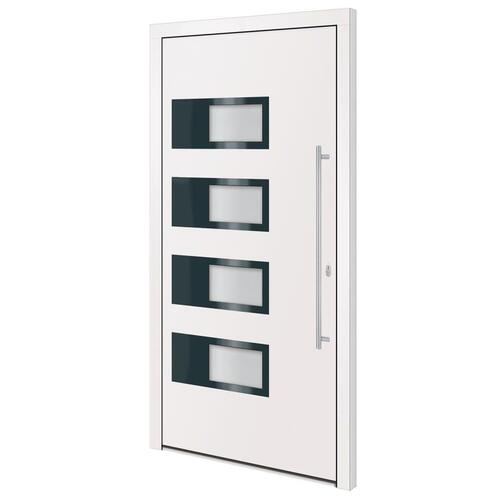 Hoveddør 100x200 cm aluminium og PVC hvid