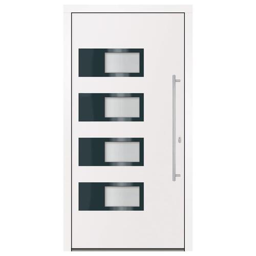 Hoveddør 100x200 cm aluminium og PVC hvid