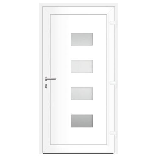 Hoveddør 100x200 cm aluminium og PVC hvid