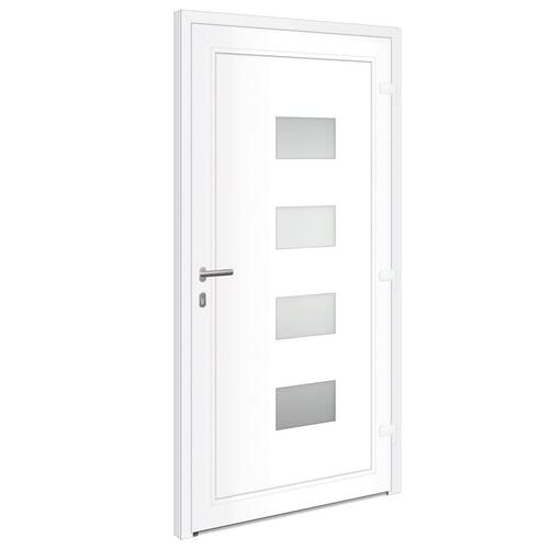 Hoveddør 100x200 cm aluminium og PVC hvid
