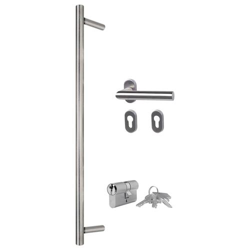 Hoveddør 100x200 cm aluminium og PVC hvid