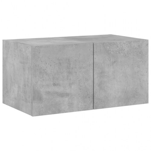 Væghængt tv-bord med LED-lys 60×35×31 cm - betongrå