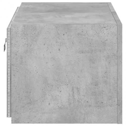Væghængt tv-bord med LED-lys 60×35×31 cm - betongrå