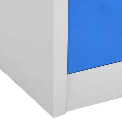 Skabe 2 stk. 90x45x92,5 cm stål lysegrå og blå
