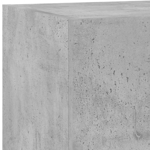 Væghængt tv-bord med LED-lys 60×35×31 cm - betongrå