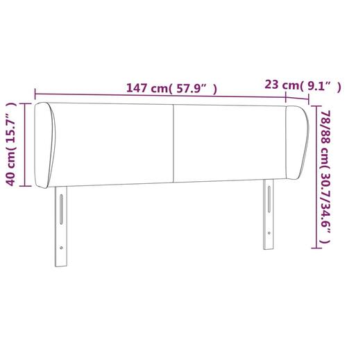 Sengegavl med kanter 147x23x78/88 cm stof sort