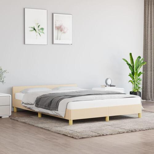 Sengeramme uden madras 140x200 cm stof cremefarvet