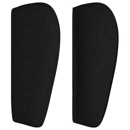Sengegavl med kanter 163x23x78/88 cm stof sort
