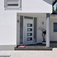 Hoveddør 100x200 cm aluminium og PVC hvid