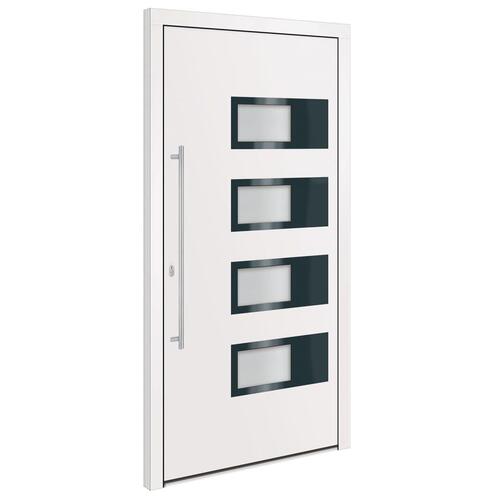 Hoveddør 100x200 cm aluminium og PVC hvid
