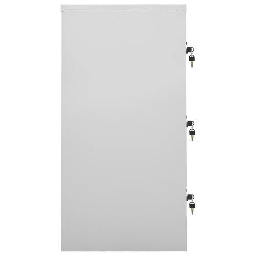 Skabe 5 stk. 90x45x92,5 cm stål lysegrå og blå