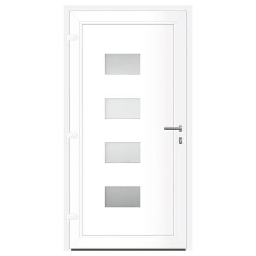 Hoveddør 100x200 cm aluminium og PVC hvid