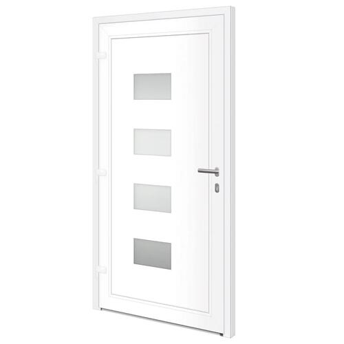 Hoveddør 100x200 cm aluminium og PVC hvid