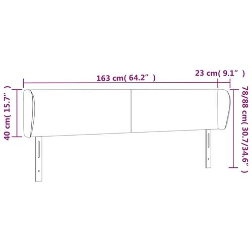 Sengegavl med kanter 163x23x78/88 cm stof sort