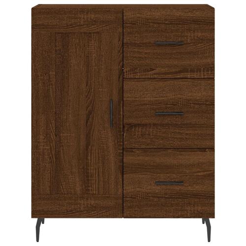 Højskab 69,5x34x180 cm konstrueret træ brun egetræsfarve