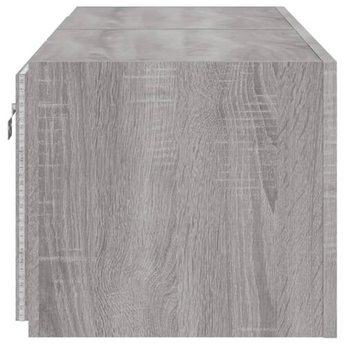 Væghængte tv-borde 2 stk. med LED-lys 60x35x31 cm grå sonoma-eg