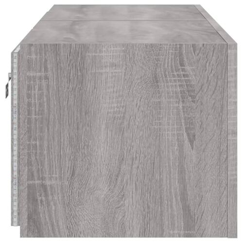 Væghængte tv-borde 2 stk. med LED-lys 60x35x31 cm grå sonoma-eg