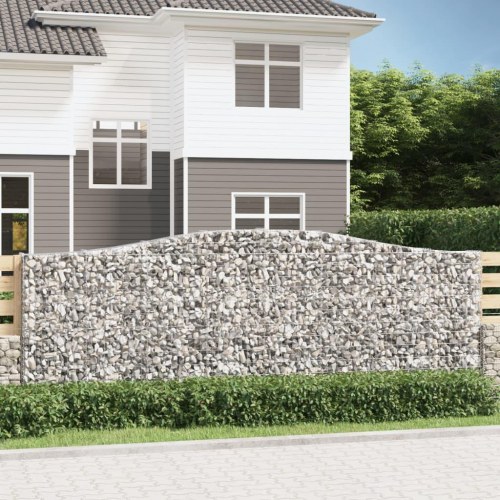 Buede gabionkurve - 5 stk. 400×30×140/160 cm i galvaniseret jern