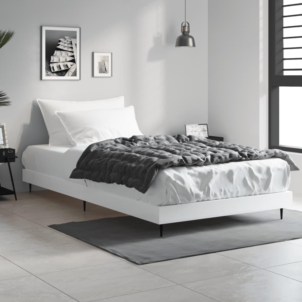 Sengeramme 90x190 cm konstrueret træ hvid