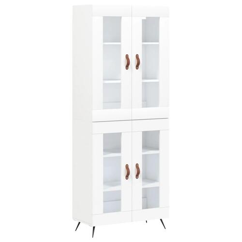 Højskab 69,5x34x180 cm konstrueret træ hvid
