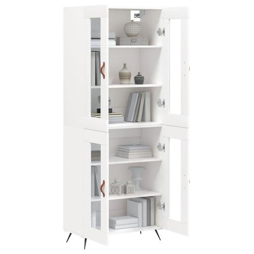 Højskab 69,5x34x180 cm konstrueret træ hvid