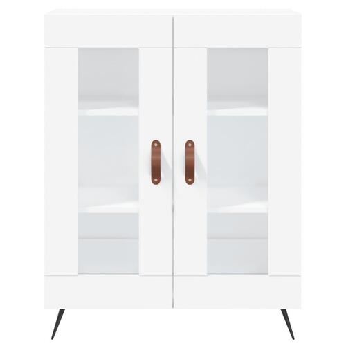 Højskab 69,5x34x180 cm konstrueret træ hvid