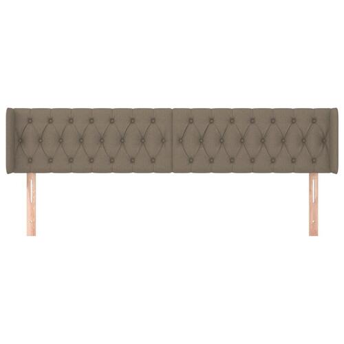 Sengegavl med kanter 183x16x78/88 cm stof gråbrun