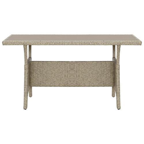 Havebord 120x70x66 cm polyrattan grå