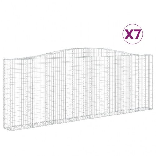 Buede gabionkurve - 7 stk. 400×30×140/160 cm i galvaniseret jern