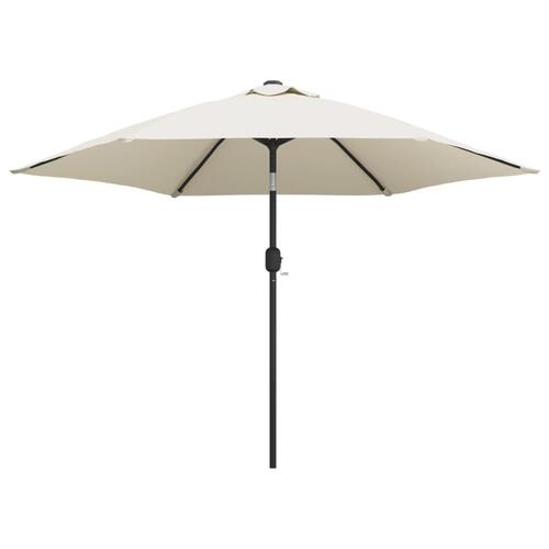 LED-hængeparasol 3 m sandhvid