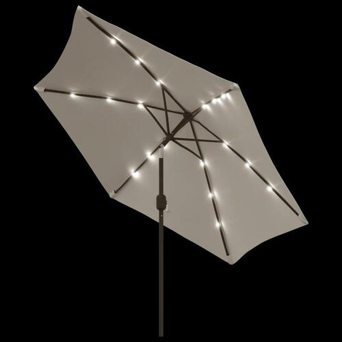 LED-hængeparasol 3 m sandhvid