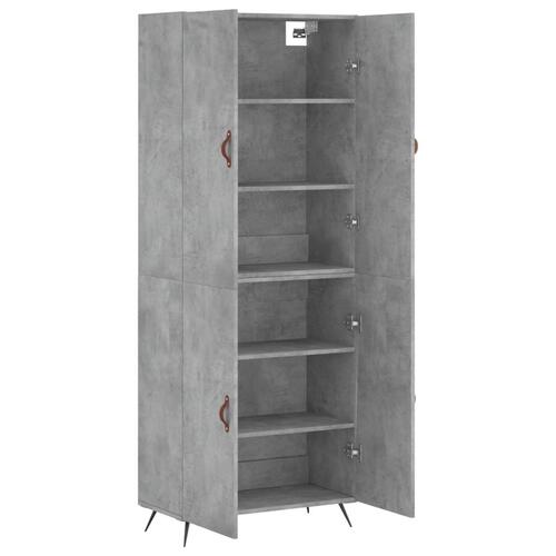 Højskab 69,5x34x180 cm konstrueret træ betongrå