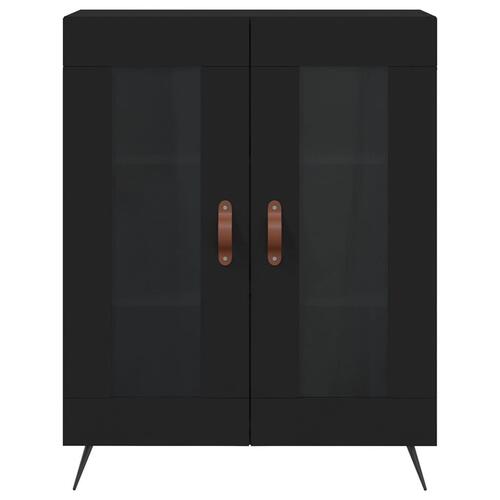 Højskab 69,5x34x180 cm konstrueret træ sort