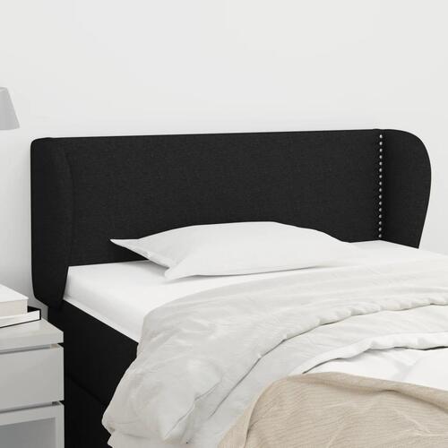 Sengegavl med kanter 93x23x78/88 cm stof sort