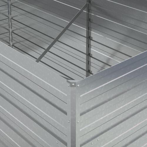 Højbed 160x80x77 cm galvaniseret stål sølvfarvet