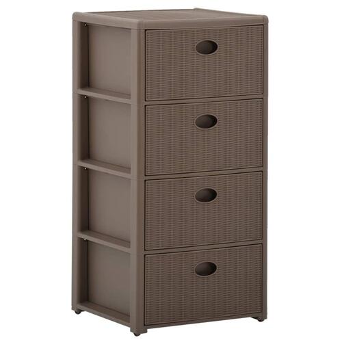 Kommode 40x40x80 cm 4 skuffer gråbrun