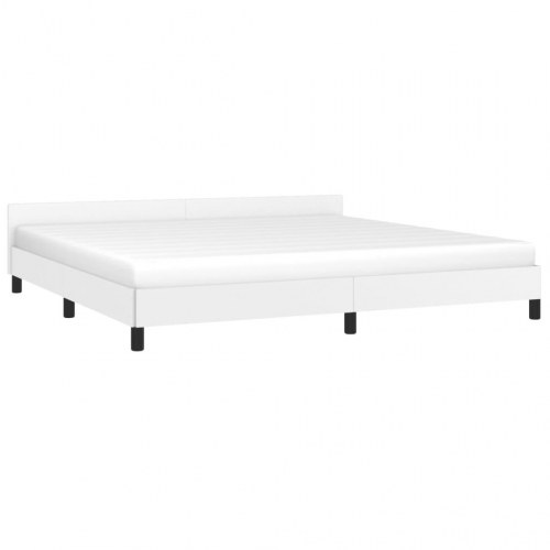Sengeramme med hovedgærde uden madras Hvid 200x200 cm