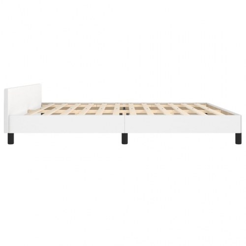Sengeramme med hovedgærde uden madras Hvid 200x200 cm