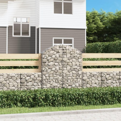 Buet gabionkurv 100×30×120/140 cm i galvaniseret jern